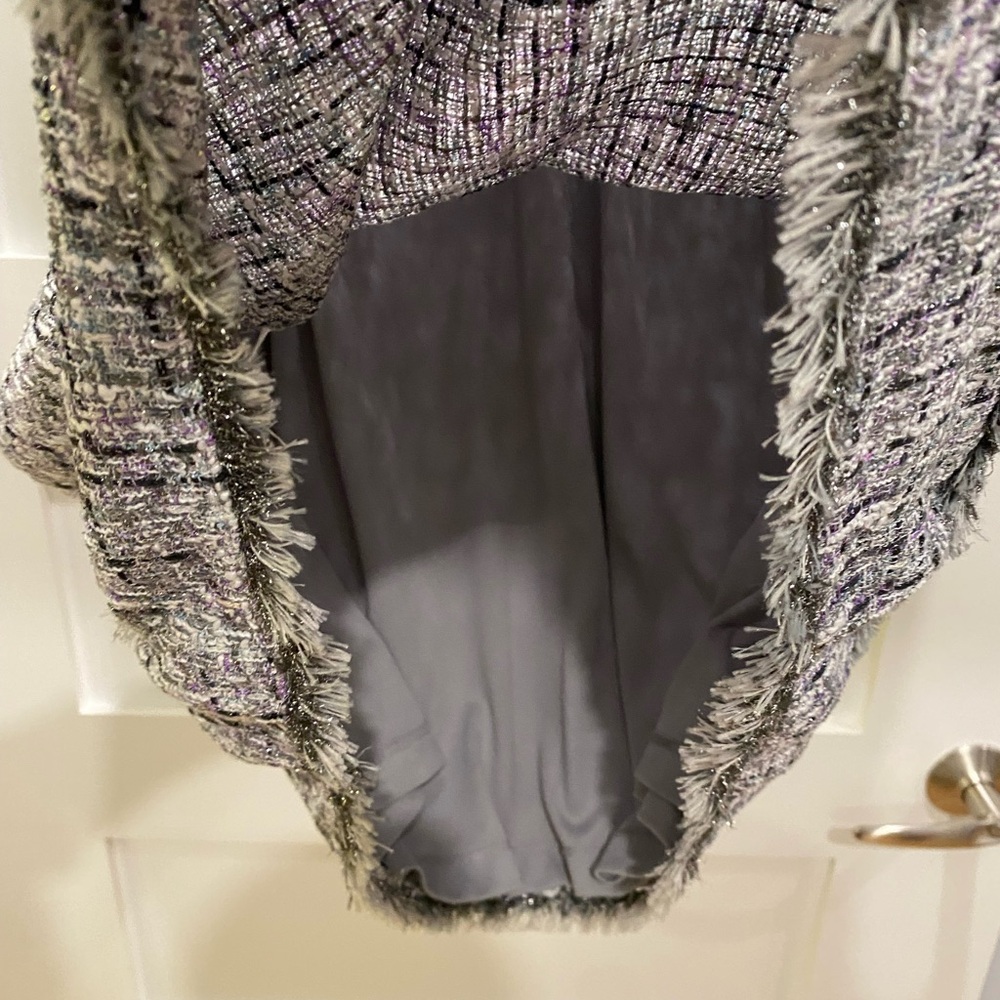 Adrianna Papell Tweed and tinsel mini dress size 14 - Picture 11 of 12